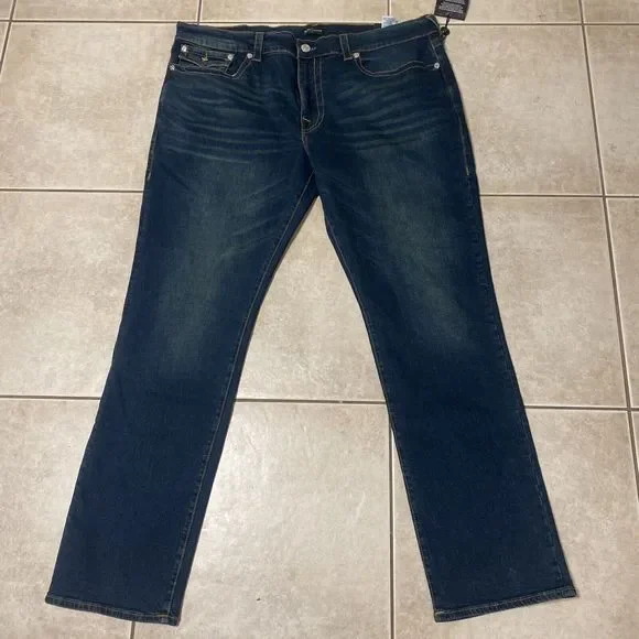 $149 NEW True Religion Ricky Flap Men's 42x32 Relaxed Straight Jeans Last Call